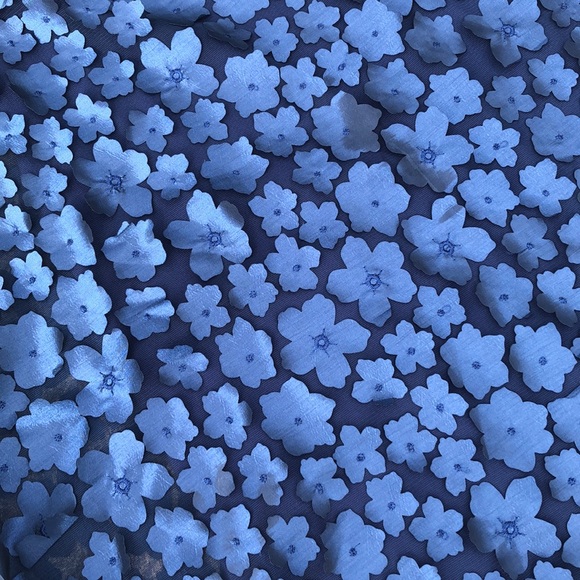 NWOT Navy Sheer Textured Flower Shift Dress, Small - Picture 6 of 15